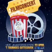 Filmconcert 23 april Guttecoven: deelname Jeugdfanfare Concordia Einighausen.